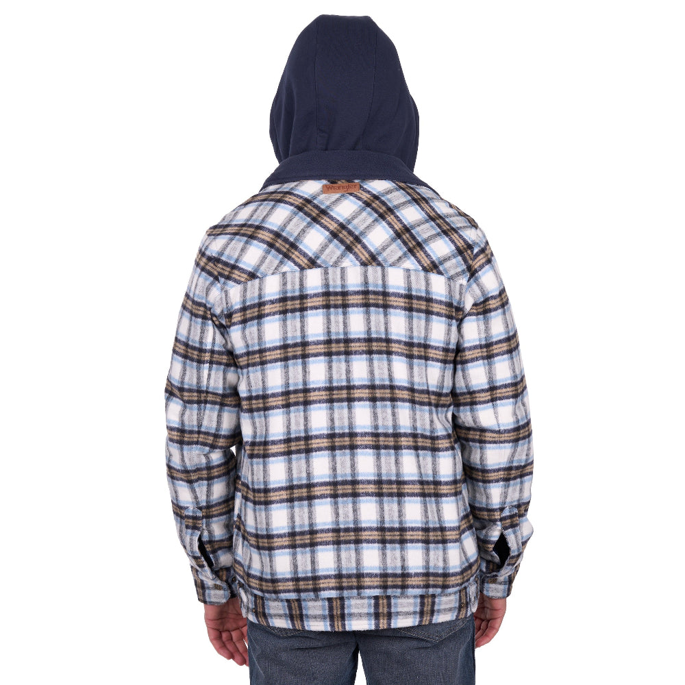 Wrangler Mens Shirt Jacket | Mitchell Logo | Blue White