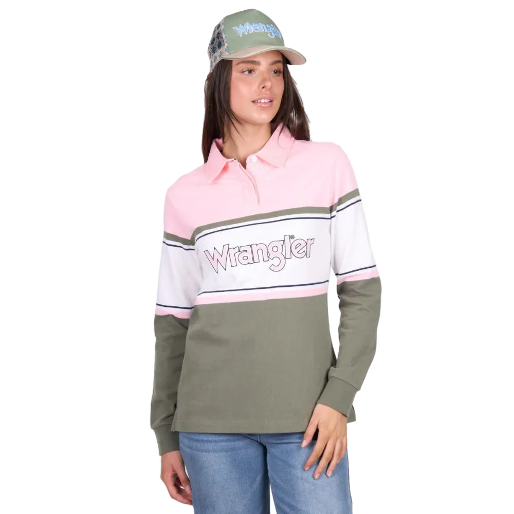Wrangler Womens Rugby | Luella | Green / Pink