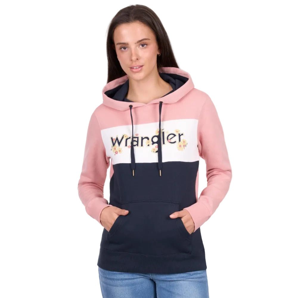 Wrangler Womens Hoodie | Brooke | Rose / Navy