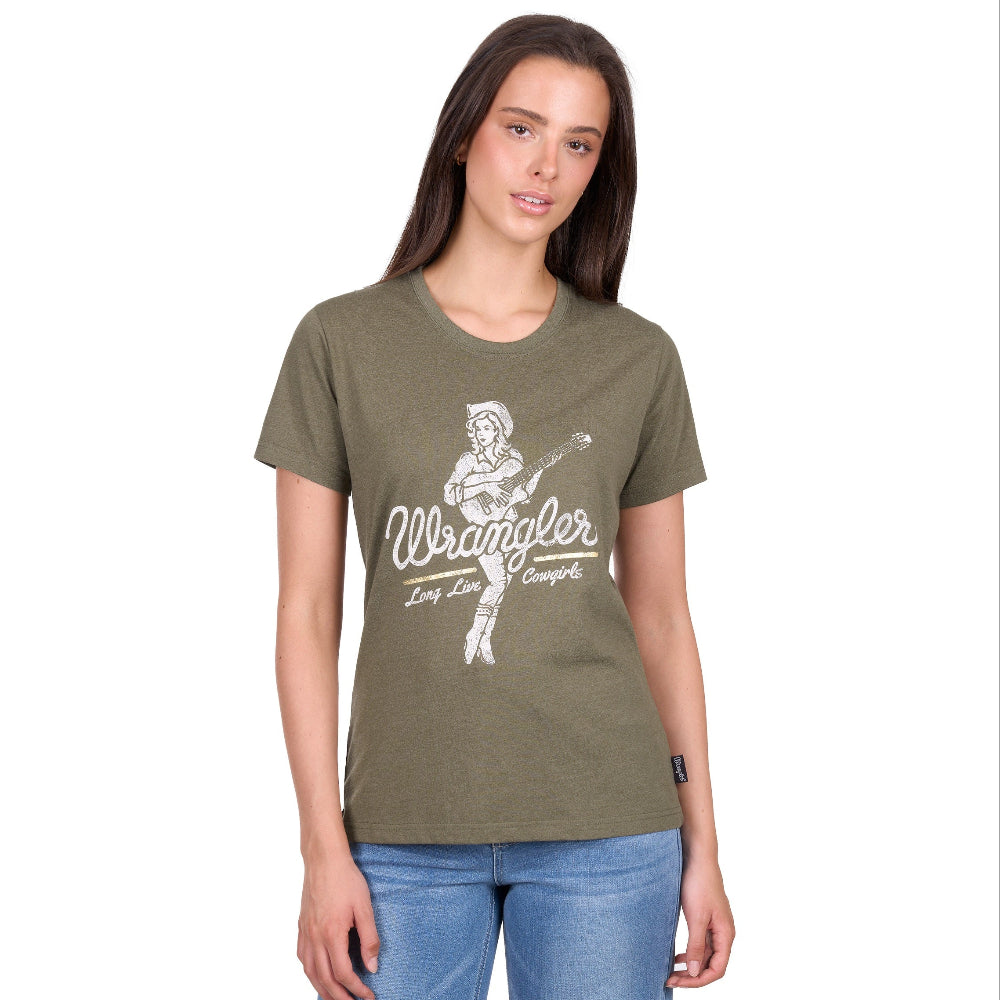 Wrangler Womens T-Shirt | Adriana | Khaki Marle