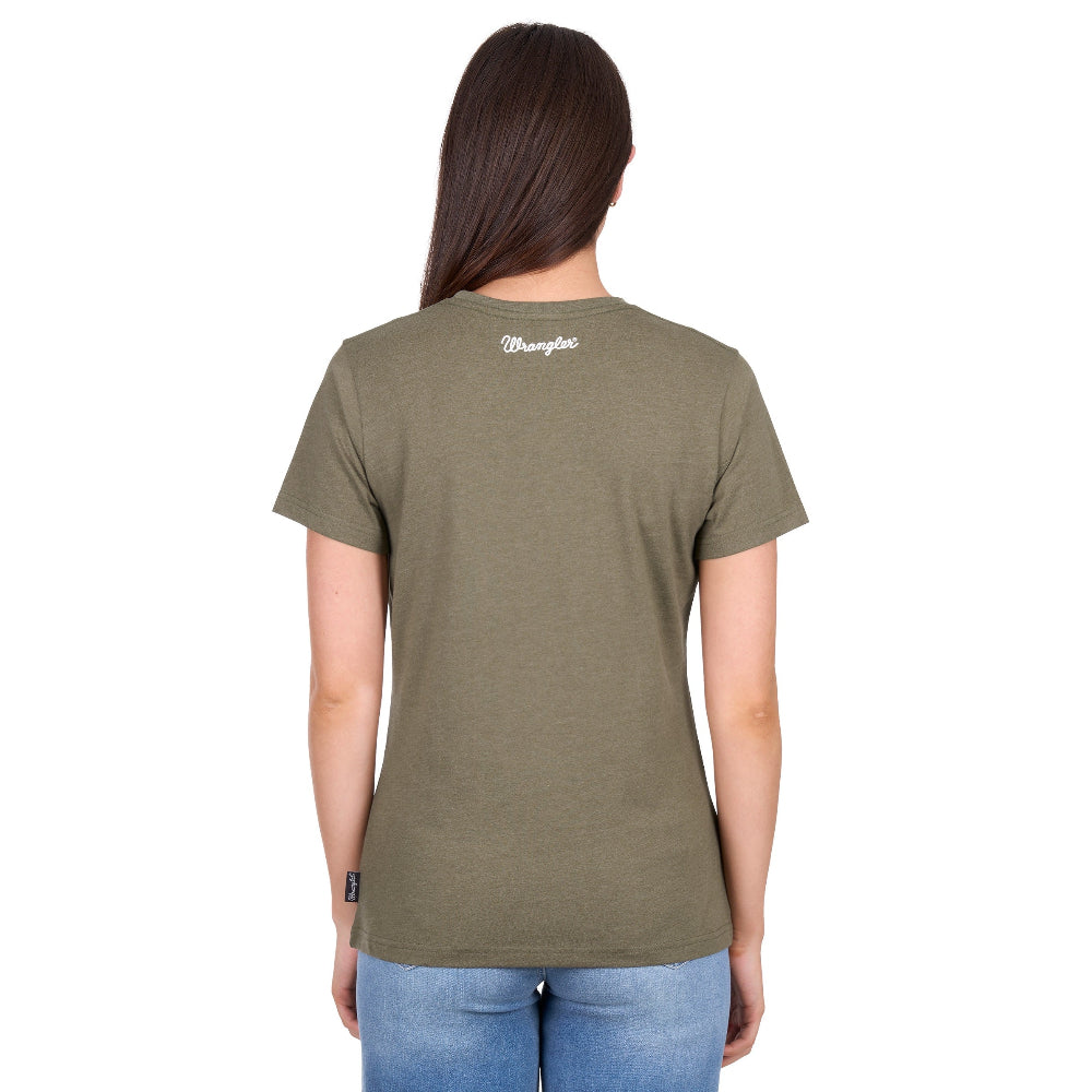 Wrangler Womens T-Shirt | Adriana | Khaki Marle
