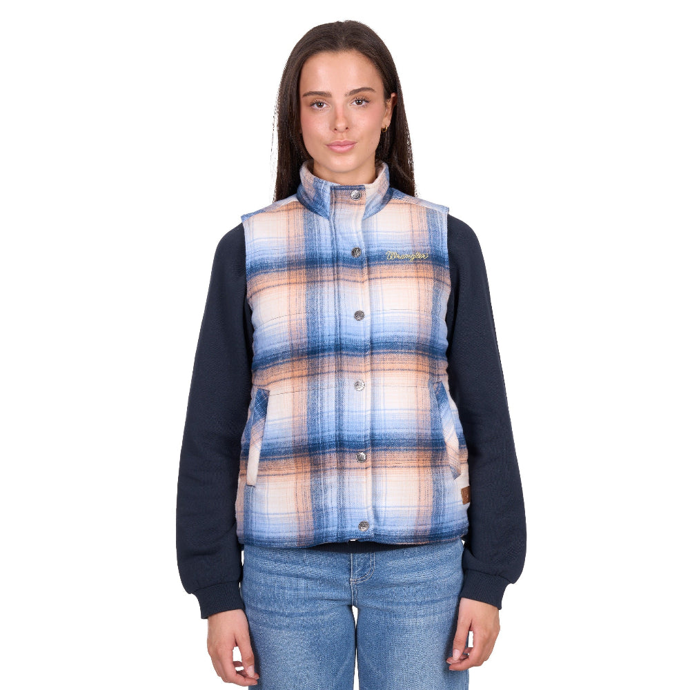 Wrangler Womens Vest | Darla | Blue / Clay