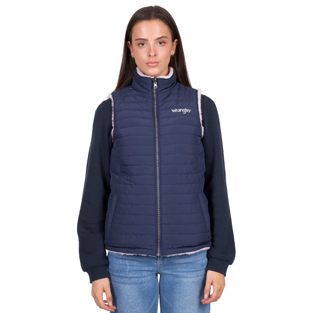 Wrangler Womens Vest | Marta | Navy / Pink