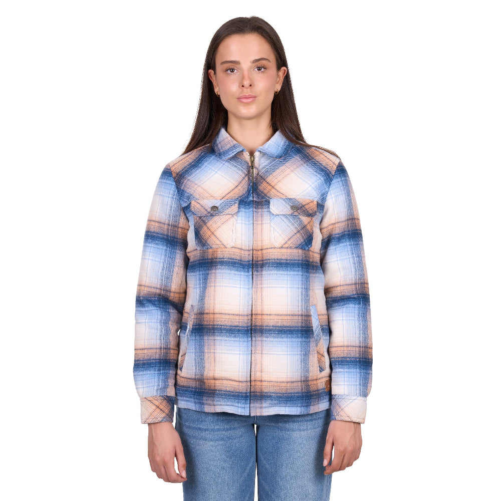 Wrangler Womens Shirt Jacket | Darla | Blue / Clay