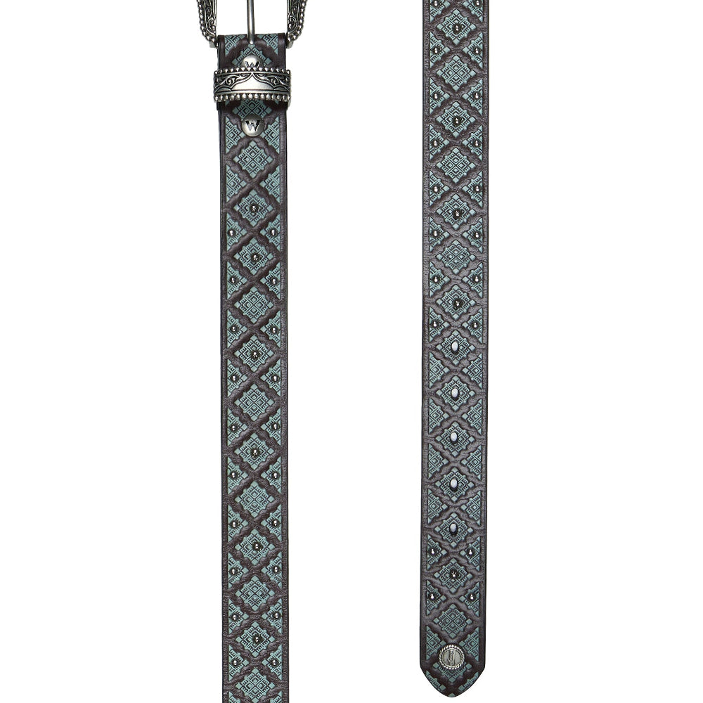 Wrangler Womens Belt | Emmaline | Chocolate/Turquoise