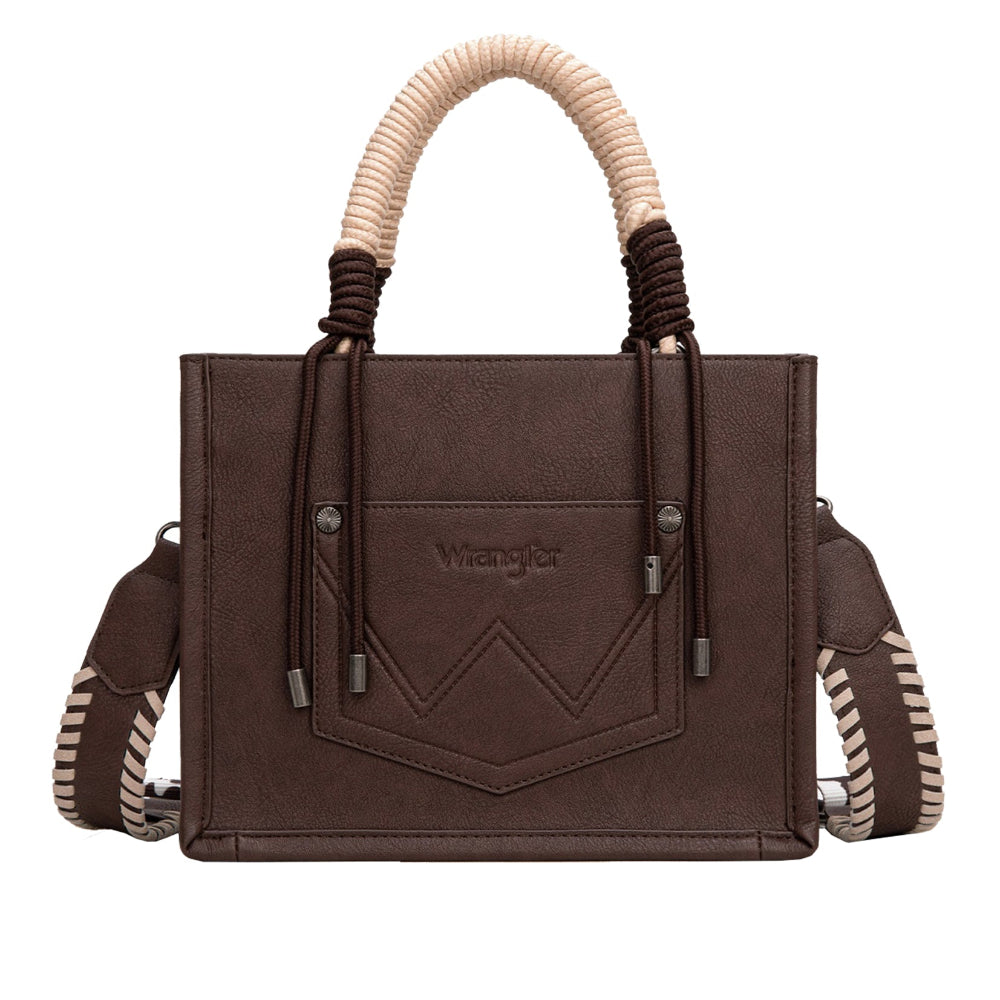 Wrangler Crossbody Bag | Cow Print Tassel | Chocolate