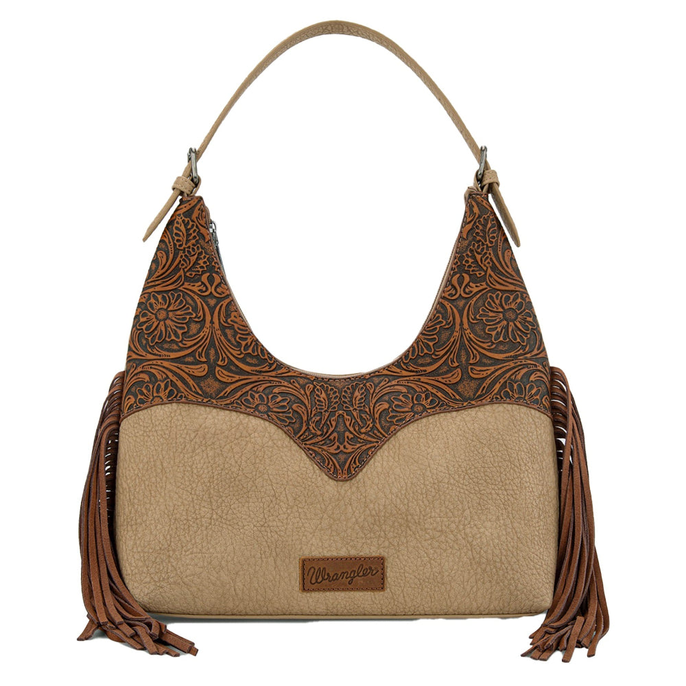 Wrangler Shoulder Bag | Tooled Fringe | Camel / Tan
