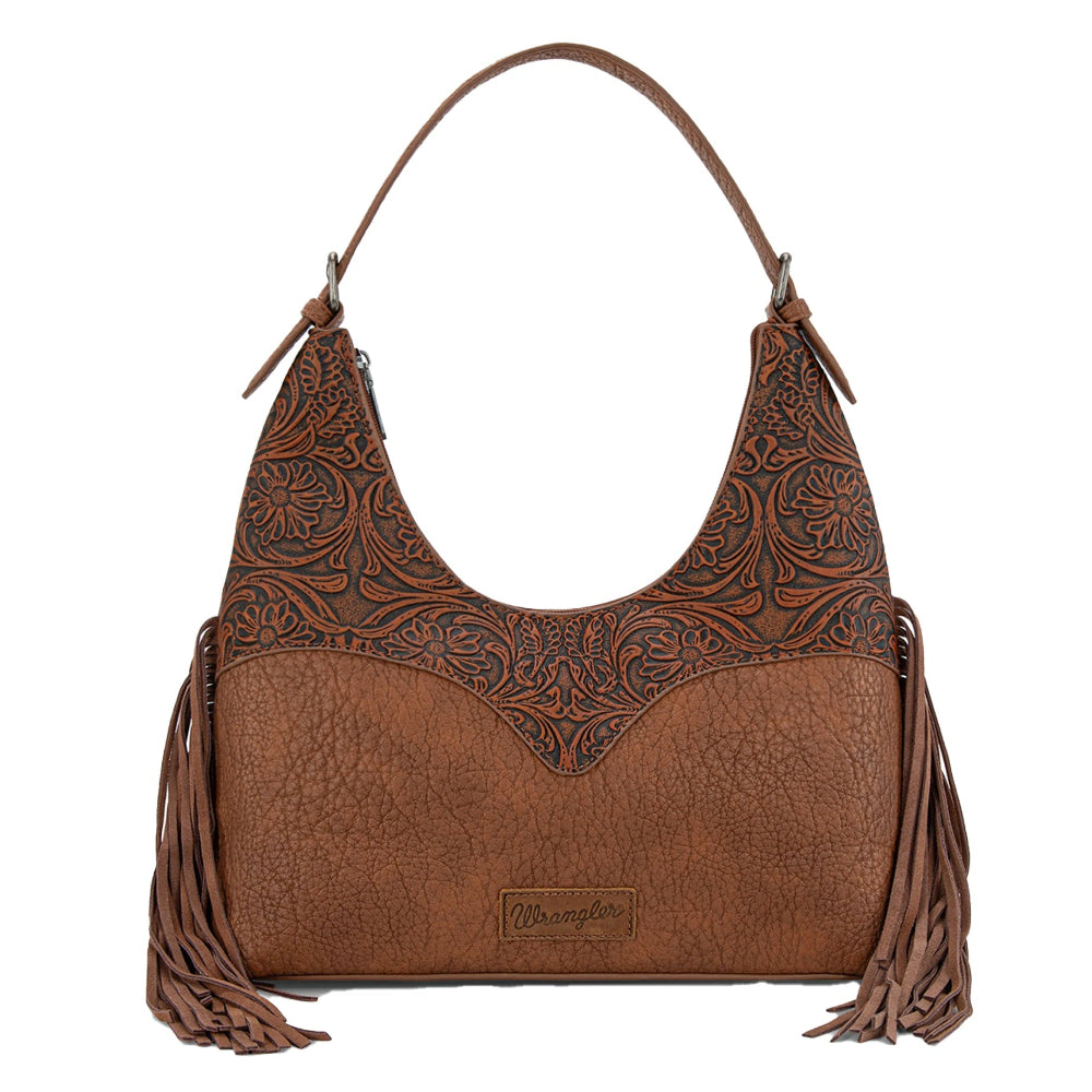 Wrangler Shoulder Bag | Tooled Fringe | Tan