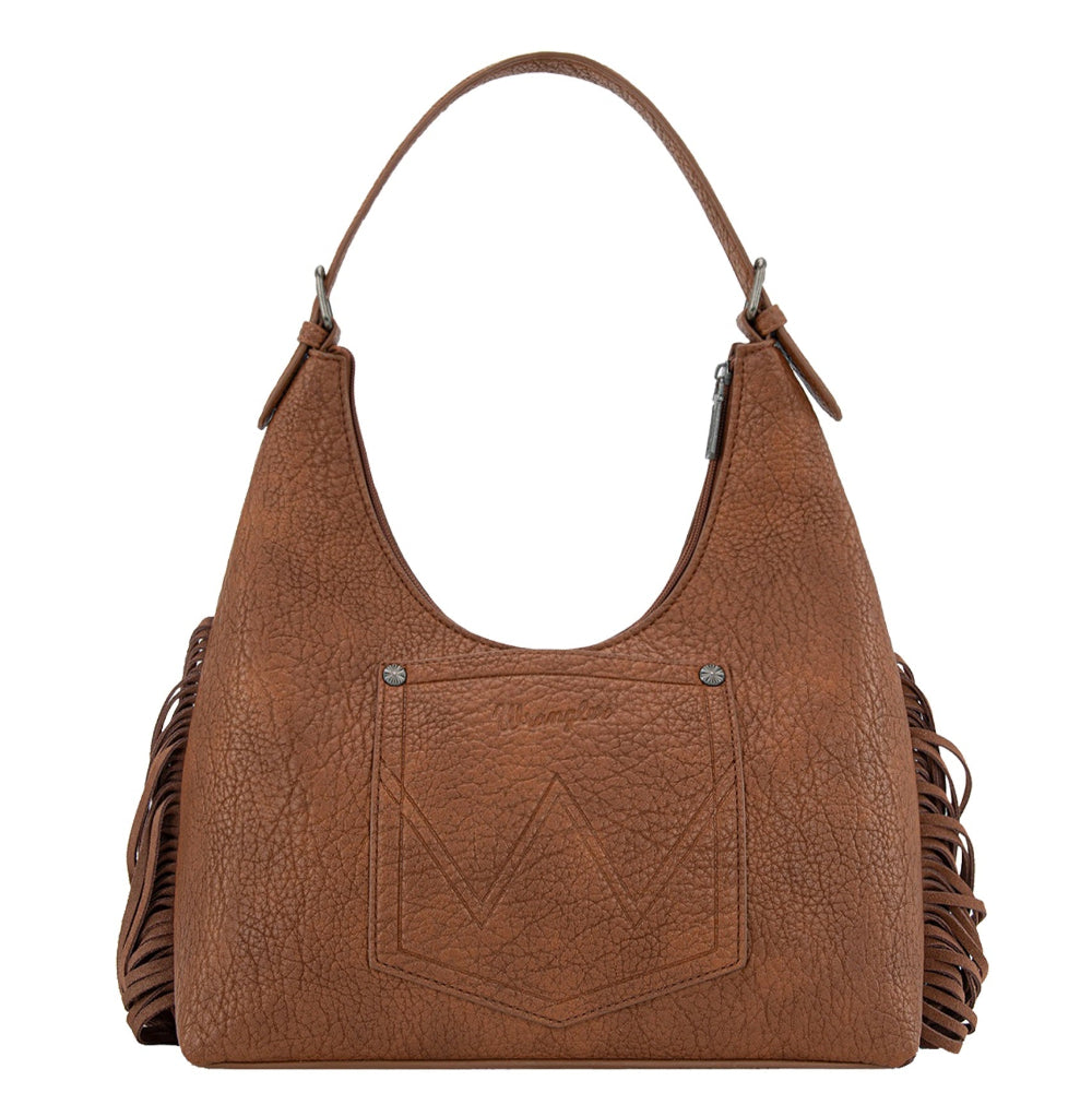 Wrangler Shoulder Bag | Tooled Fringe | Tan