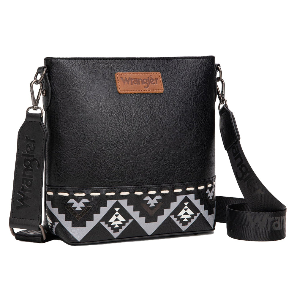 Wrangler Crosbody Bag | Lana | Black Aztec Print
