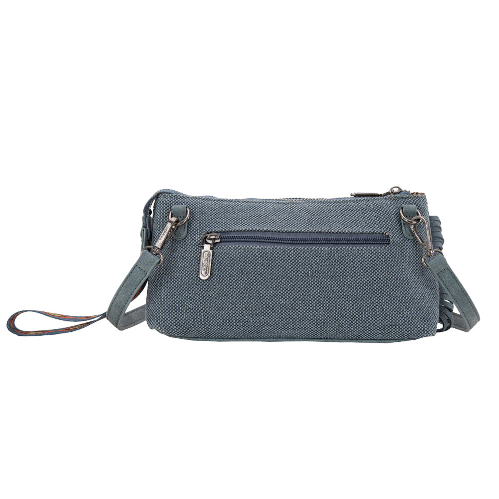 Wrangler Wristlet | Embroidered Aztec Fringe | Blue