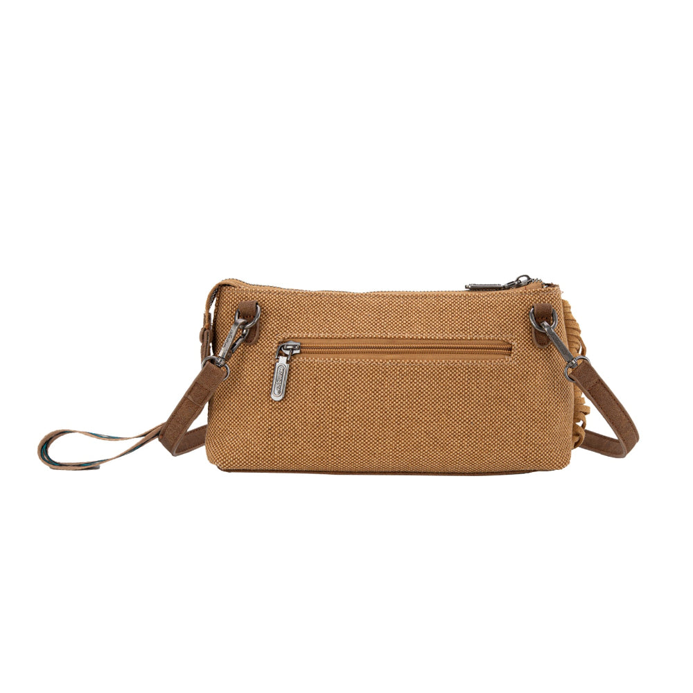 Wrangler Wristlet | Embroidered Aztec Fringe | Tan