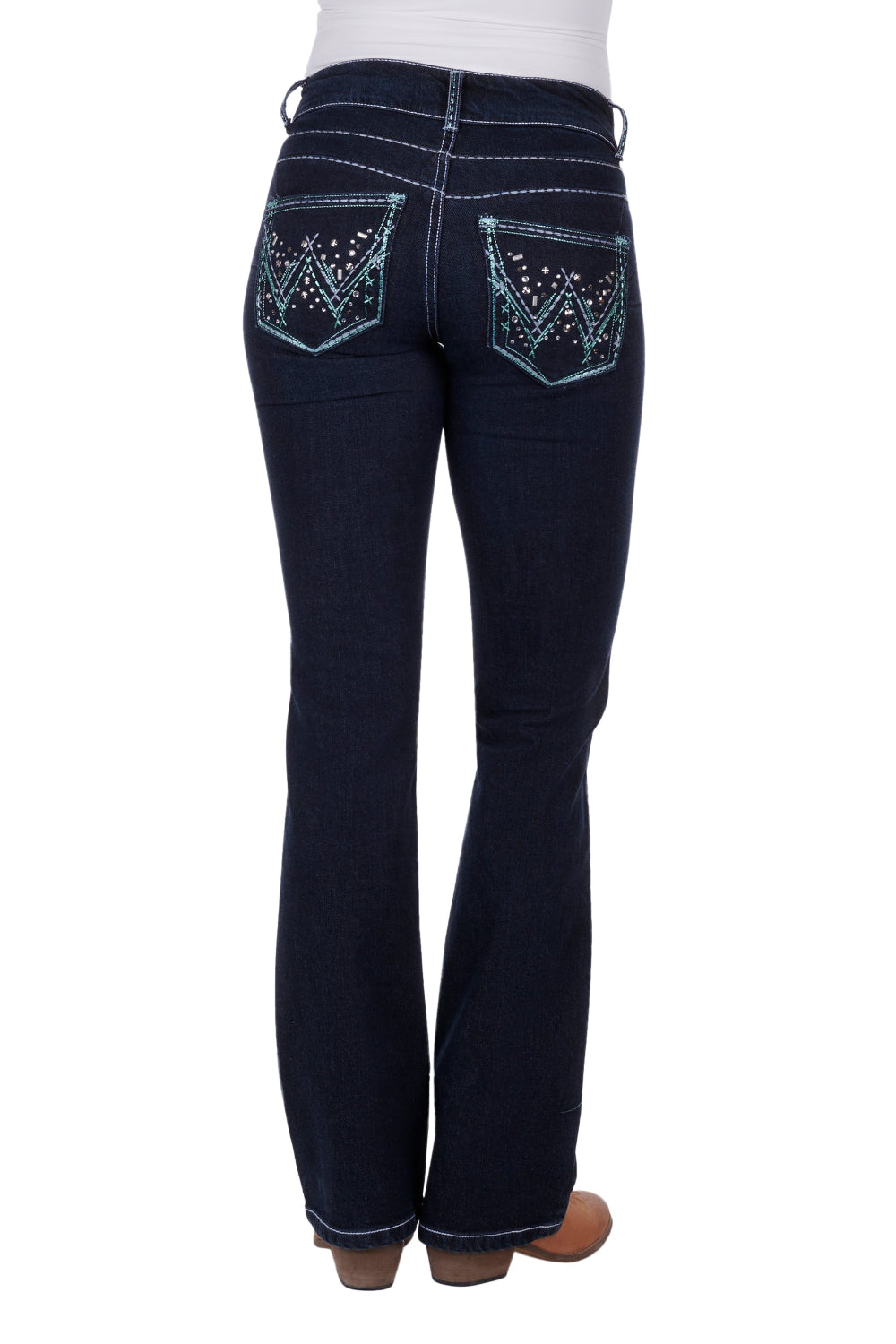 Wrangler Womens Mae Mid Rise Jean | Jewel Blue | 34 Leg