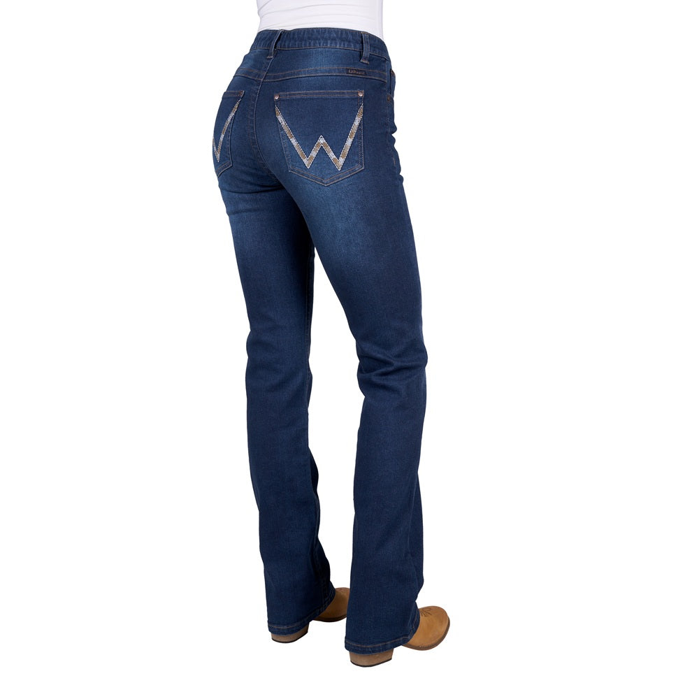 Wrangler Womens Jeans | Verity Willow | Mid-Rise Boot Cut | Dark Indigo
