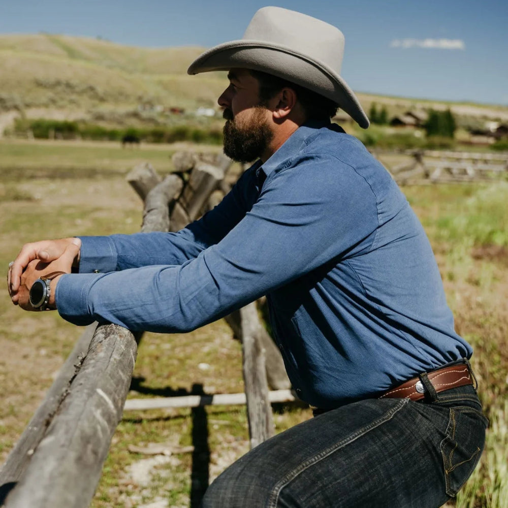 Outback Trading Mens Shirt | Bryce | Denim