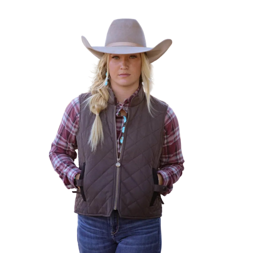 Outback Trading Womens Vest | Quilted Riding | Creme
