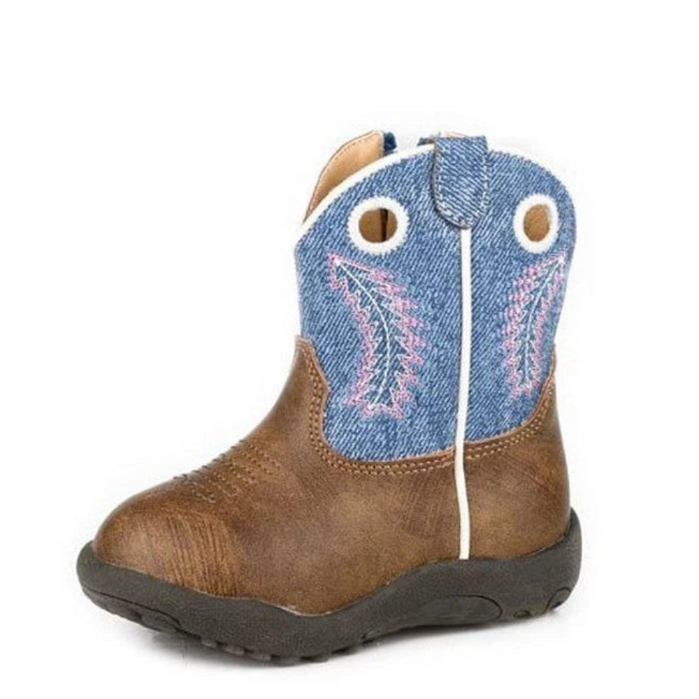 Roper Toddlers Boots | Willow | Brown / Blue Denim