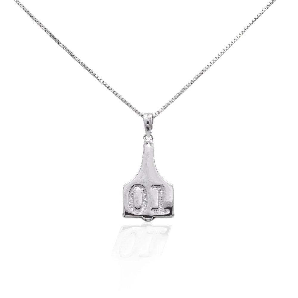 Kelly Herd Jewellery | Small Ear Tag Pendant Necklace | Sterling Silver