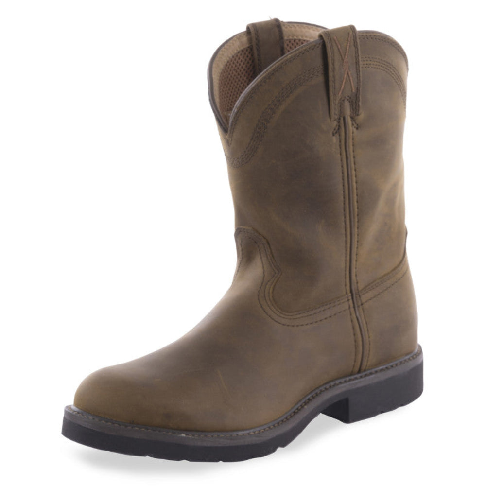Twisted X Mens Work Boot | Pull-On | Distressed Saddle