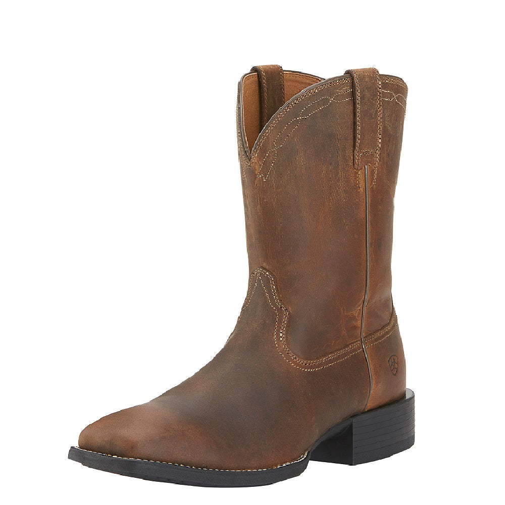 Ariat Mens Heritage Roper Wide Square Toe | Powder Brown | US Width