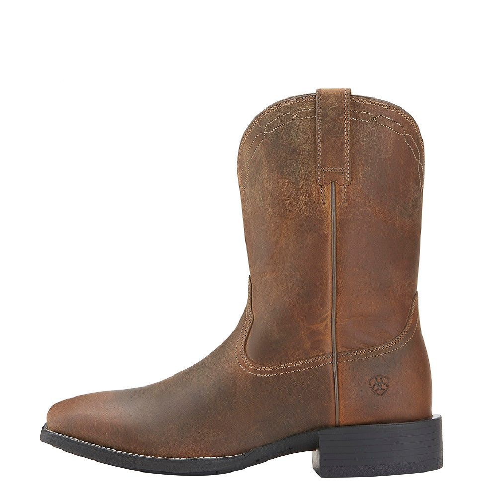 Ariat Mens Heritage Roper Wide Square Toe | Powder Brown | US Width