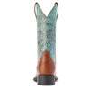Ariat Womens Round Up WST | Beduino Brown / Turquiose Floral Emboss