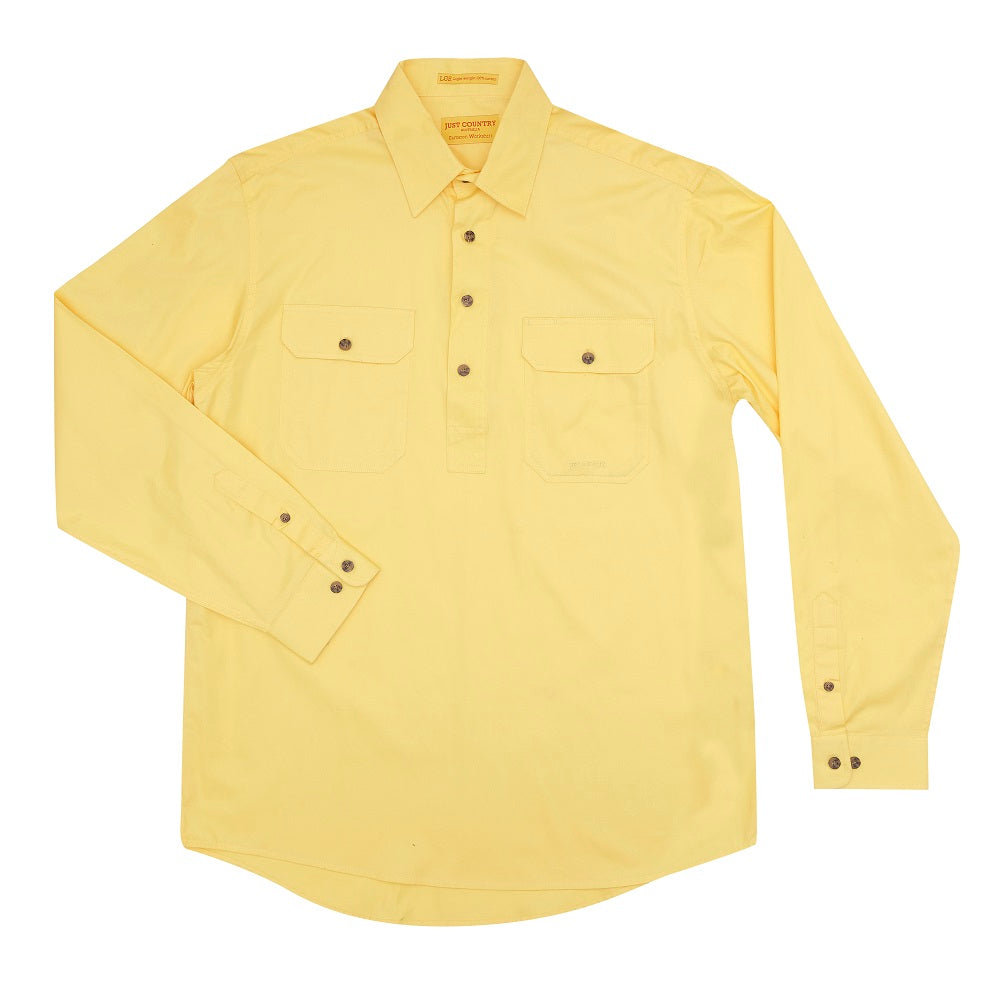 Just Country Mens Cameron Shirt | Half Button | Butter