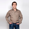Just Country Mens Cameron Shirt | Half Button | Brown