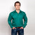 Just Country Mens Cameron Shirt | Half Button | Dark Green