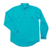 Just Country Mens Cameron Shirt | Half Button | Turquoise