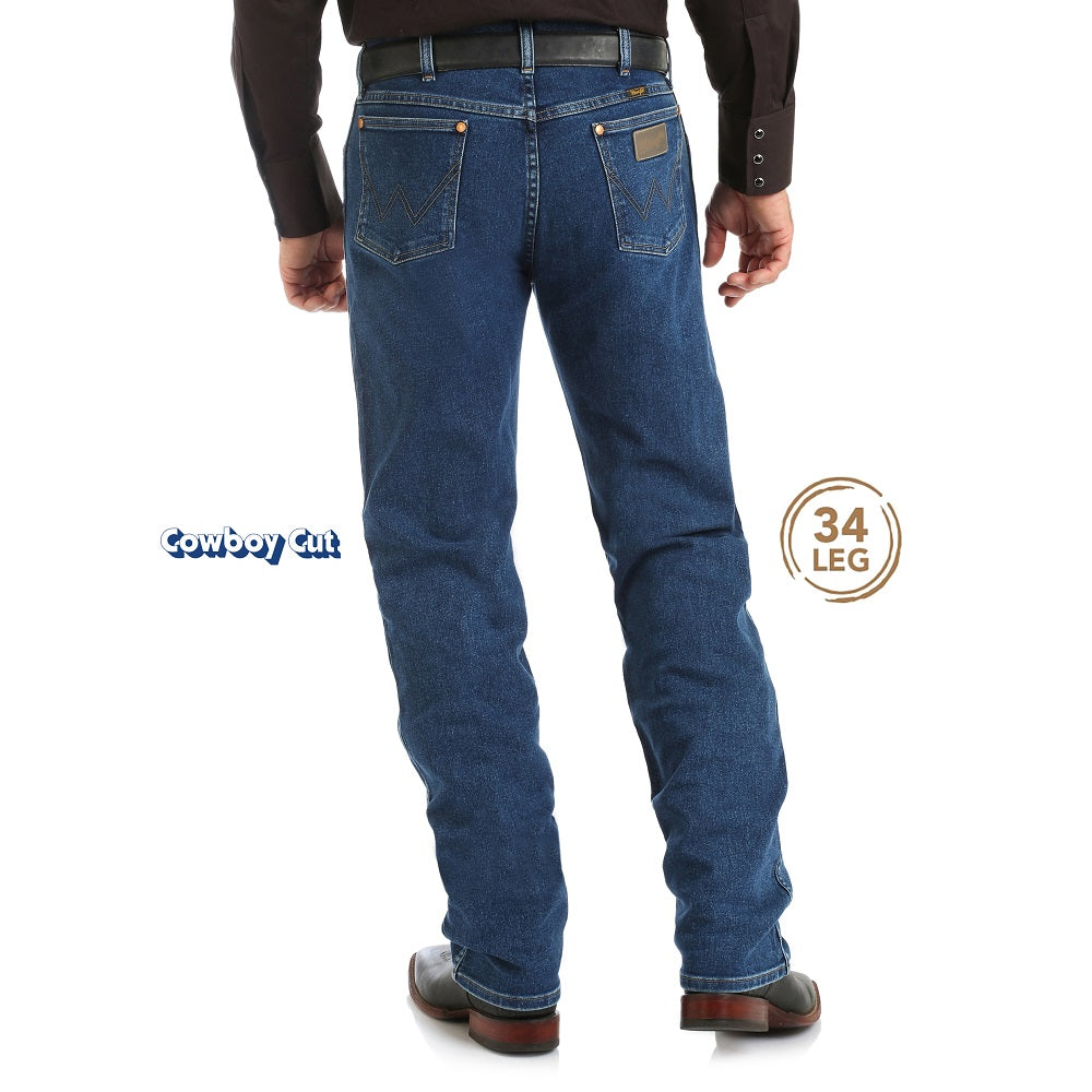 Wrangler Mens Jeans | Cowboy Cut Original Fit | Active Flex Jean | Stonewash | 34 Leg