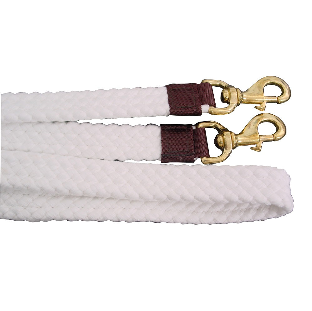 Flat Braided Cotton Reins | Brass Snaps