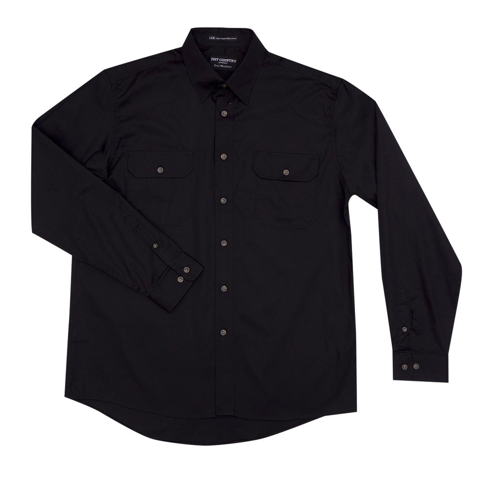 Just Country Mens Evan Shirt | Full Button | Black