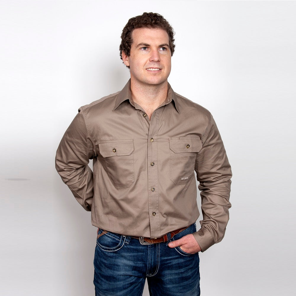 Just Country Mens Evan Shirt | Full Button | Brown