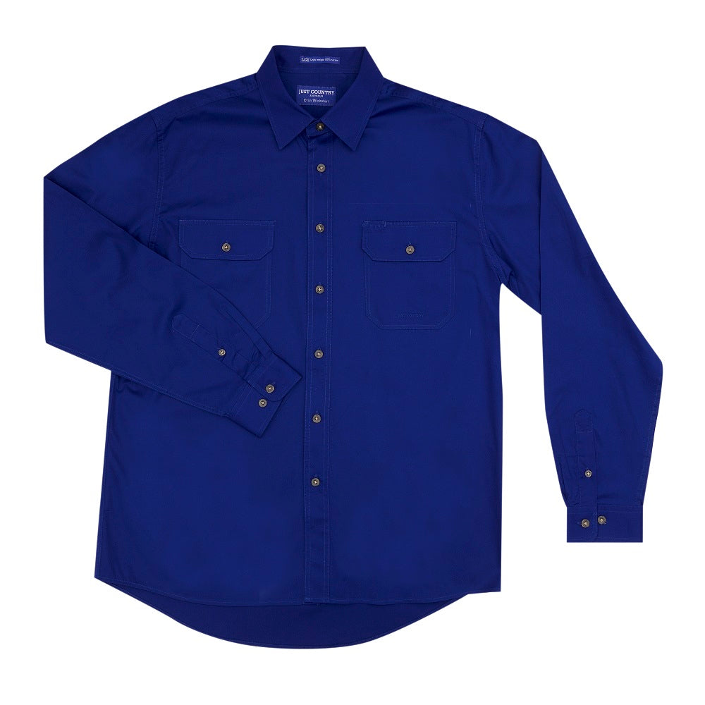 Just Country Mens Evan Shirt | Full Button | Cobalt