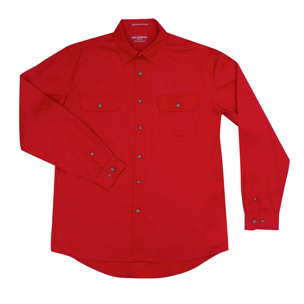 Just Country Mens Evan Shirt | Full Button | Chilli