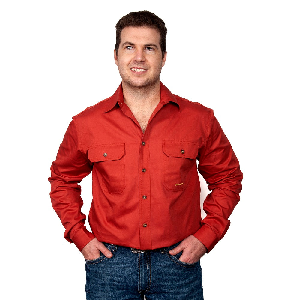 Just Country Mens workshirt, Rust Colour