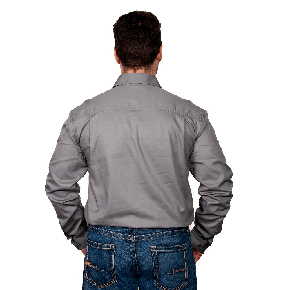 Just Country Mens Evan Shirt | Full Button | Steel Grey