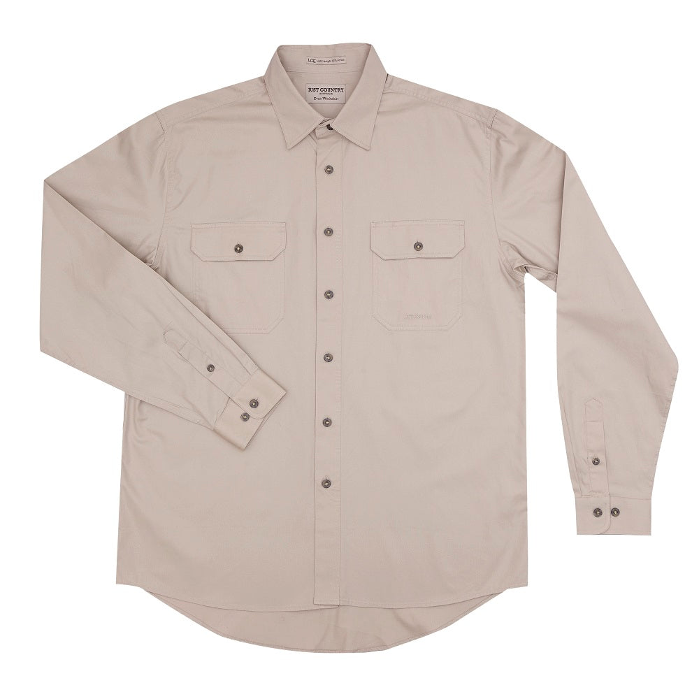 Just Country Mens Evan Shirt | Full Button | Stone