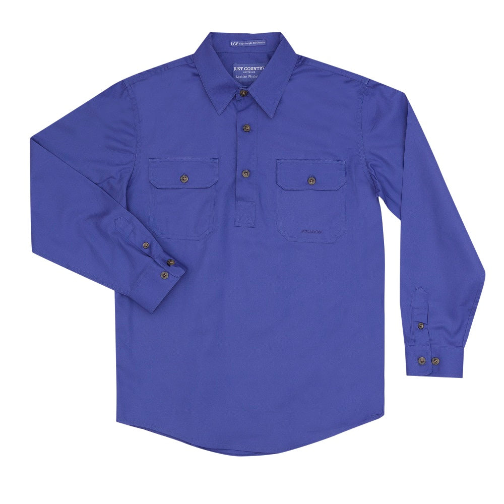 Just Country Boys Lachlan Shirt | Half Button | Blue