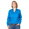 Just Country Womens Jahna Shirt | Half Button | Blue Jewel