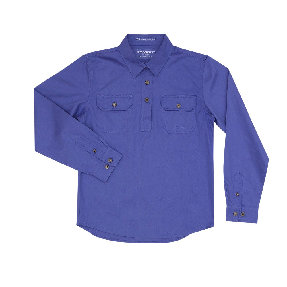 Just Country Girls Kenzie Shirt | Half Button | Blue