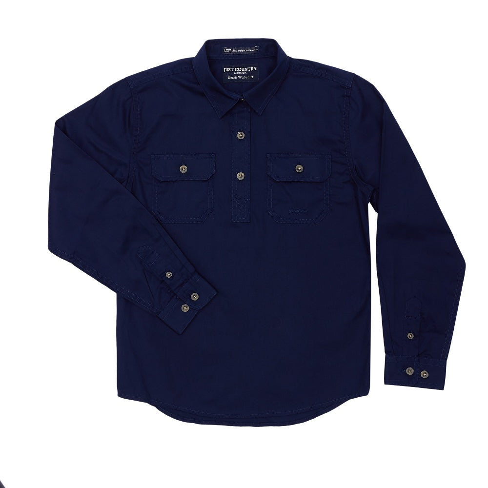 Just Country Girls Kenzie Shirt | Half Button | Navy