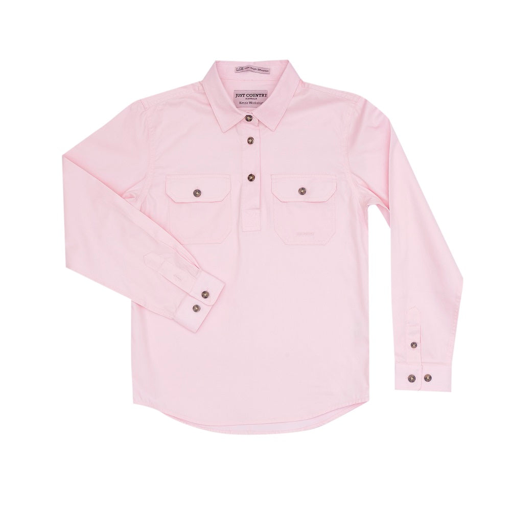 Just Country Girls Kenzie Shirt | Half Button | Pink