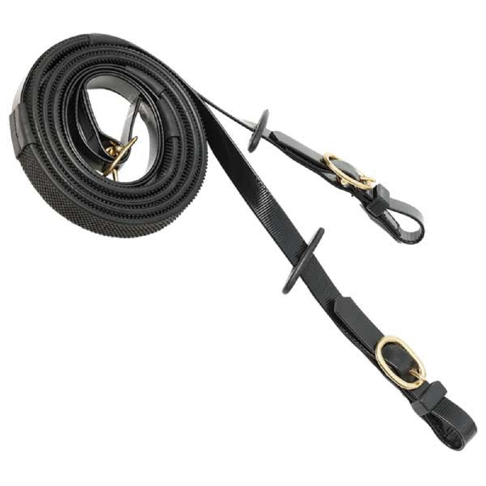 Zilco 19mm Reins | Brass Buckle | Black Grip