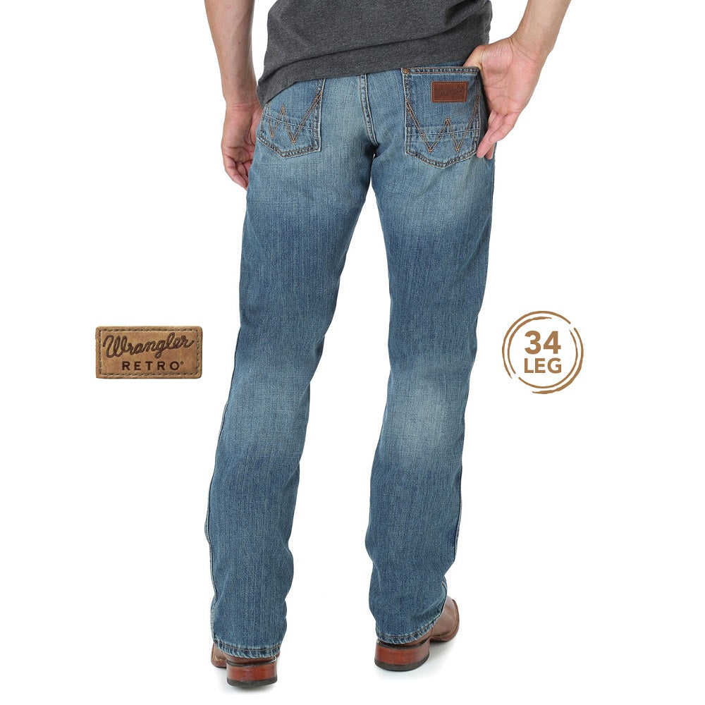 Wrangler Mens Jeans| Rocky Top | Retro Slim Straight | 34 Leg