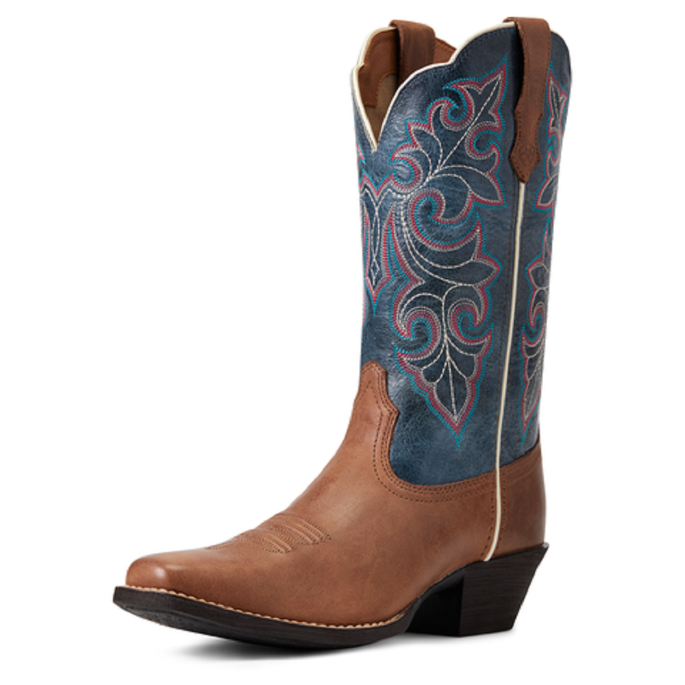Ariat Womens Round Up Square Toe Storming Brown / Singing The Blues