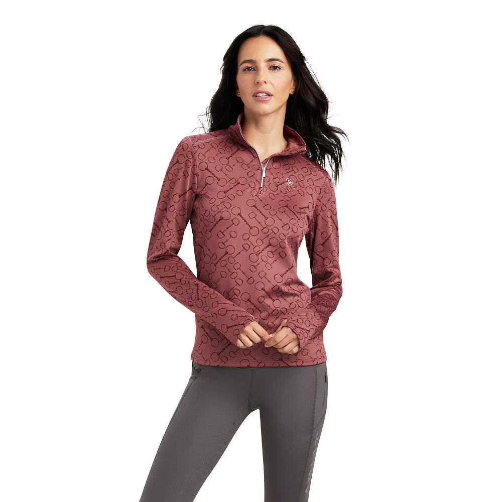 Ariat Womens Prophecy 1/4 Zip Baselayer | Wild Ginger Bit Jaquard