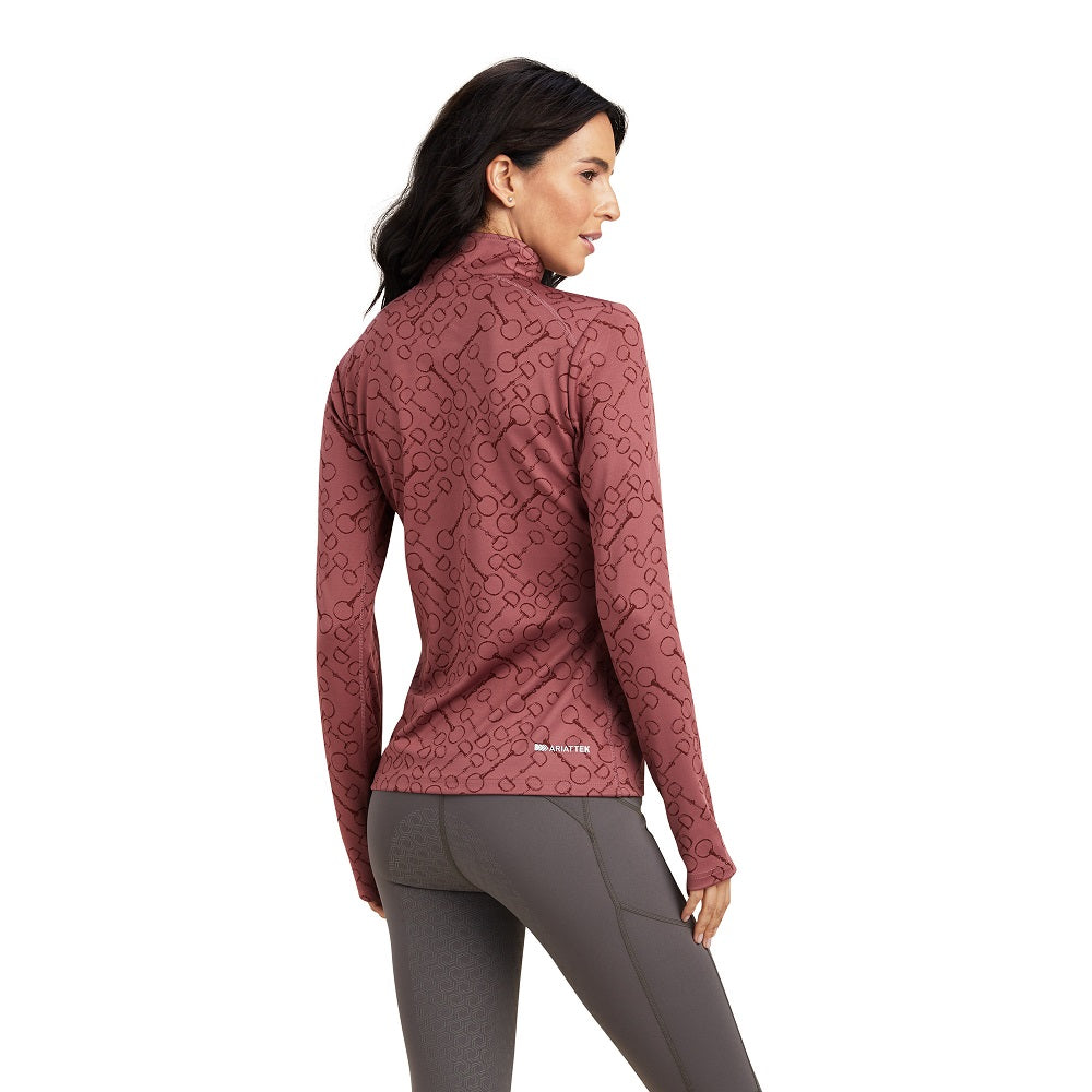 Ariat Womens Prophecy 1/4 Zip Baselayer | Wild Ginger Bit Jaquard