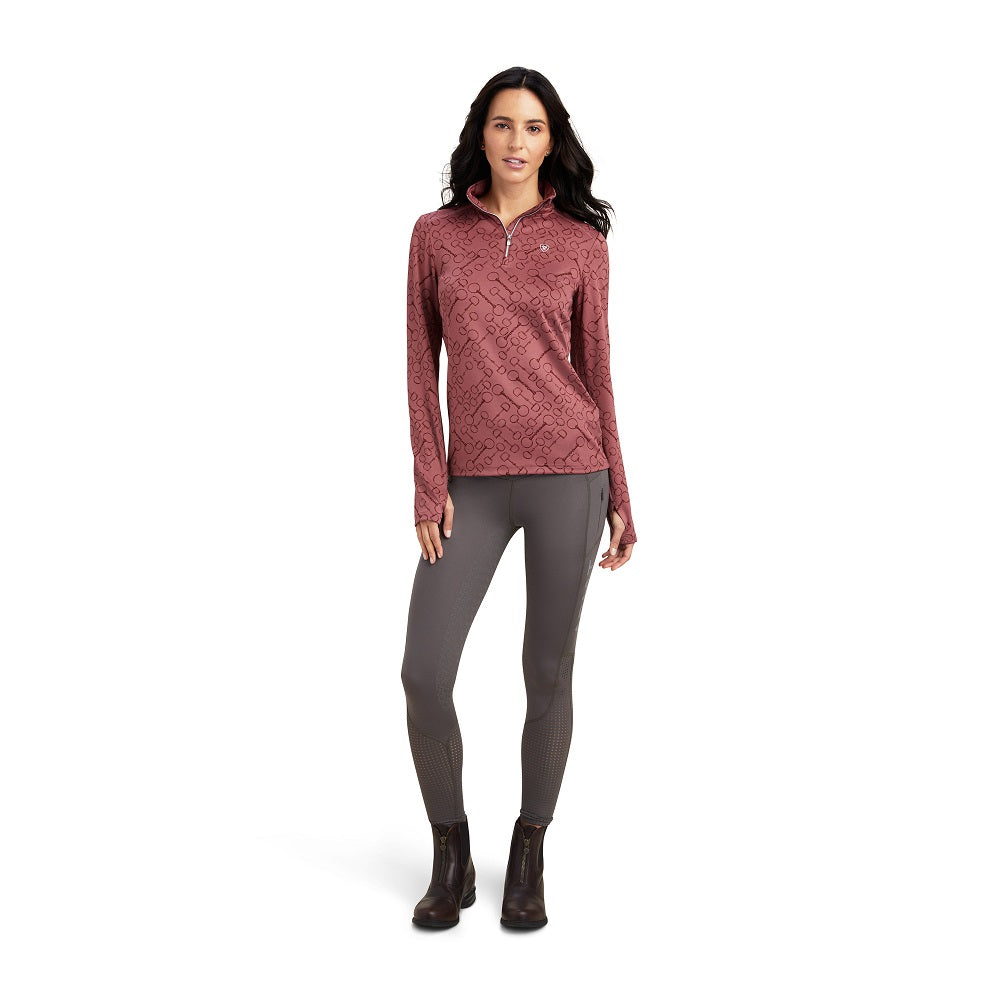 Ariat Womens Prophecy 1/4 Zip Baselayer | Wild Ginger Bit Jaquard